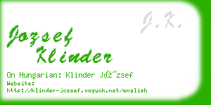 jozsef klinder business card